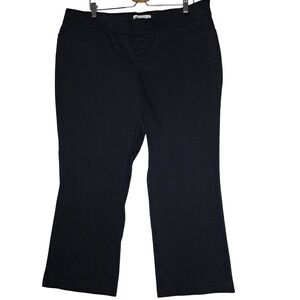 LEE Pants Womens 20W Black Chino Straight‎ Leg Pull On Mid Rise Natural Fit